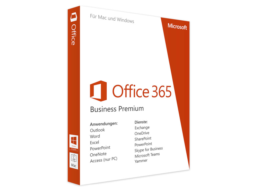 Ein Karton von Office 365. Die Verpackung zeigt das Office 365-Logo